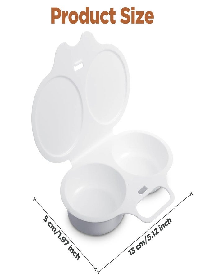 Guduling Microwave Egg Poacher 2 Eggs,White Egg Poacher,2 Cavity Nonstick Poached Eggs Maker With Lid,Egg Poachers Microwave Egg Cooker,Kitchen Dining Specialty Cookware - Image 2